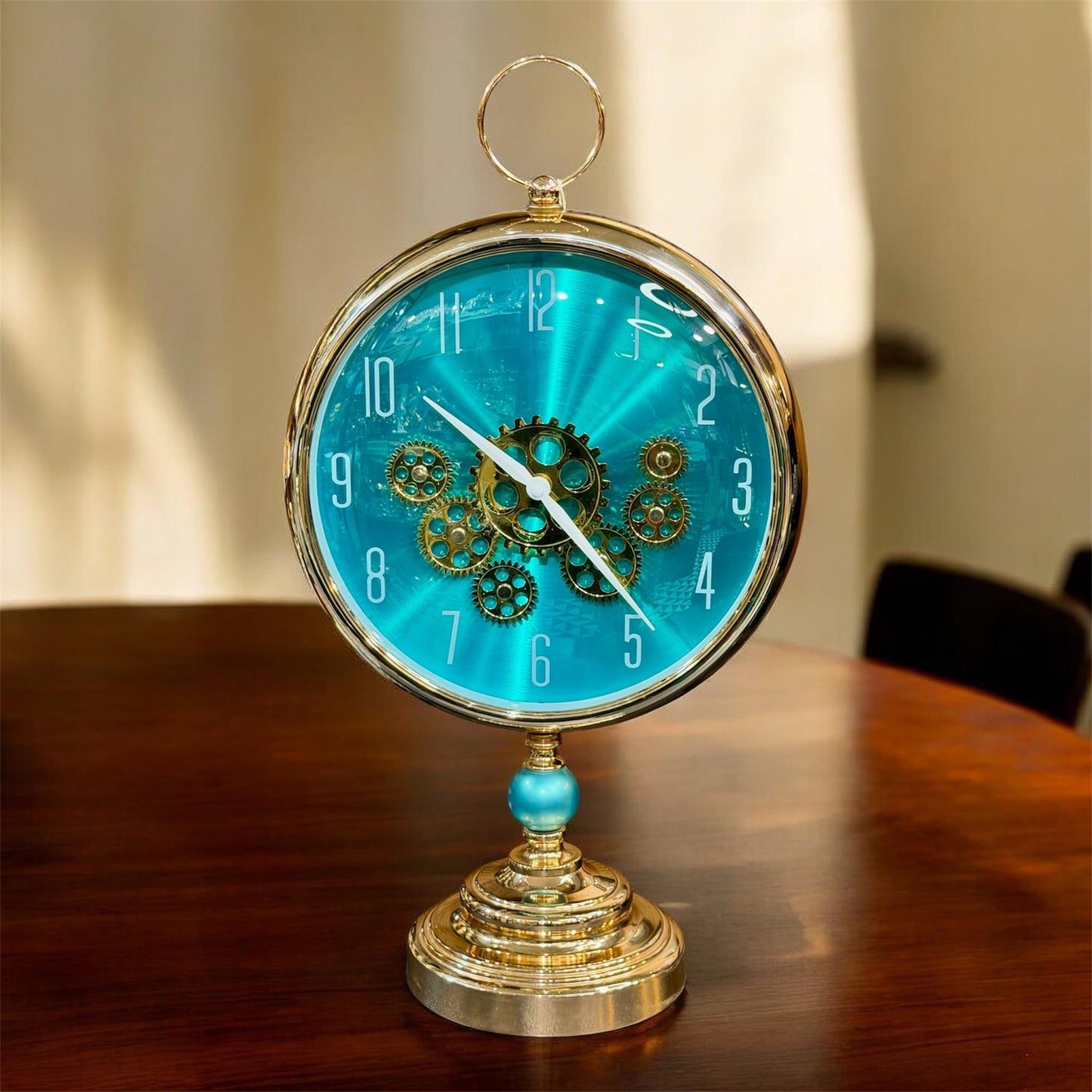 Rotating gears table clock (Big)