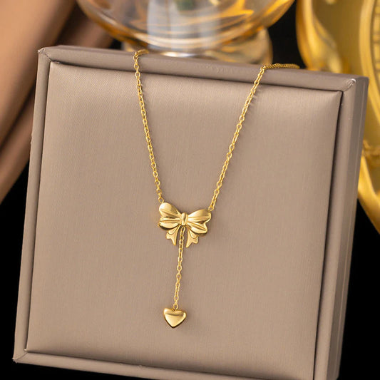 Bow Heart Pendant