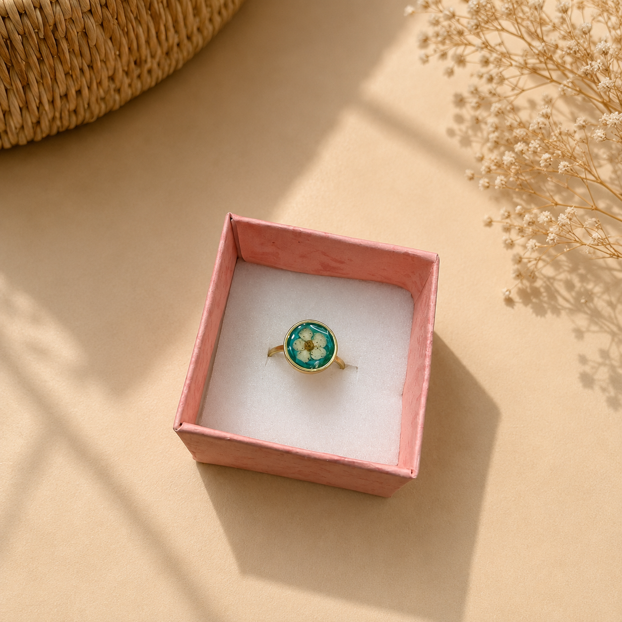 Resin Floral Ring