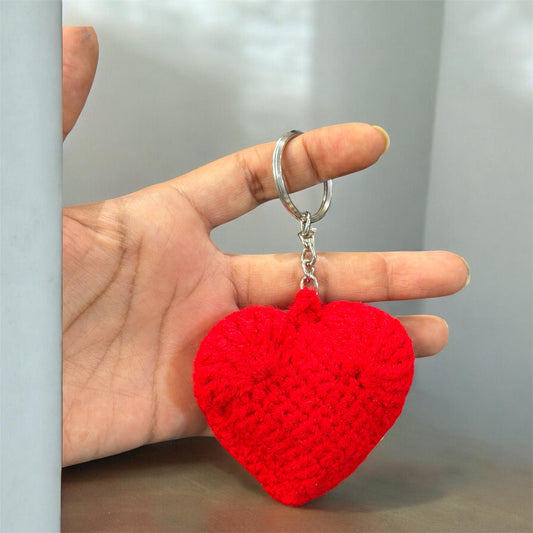 Crochet Heart Keychain